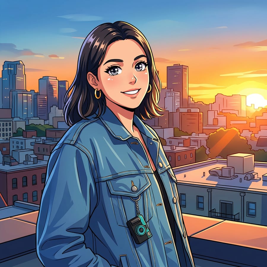 The same creator photo restyled by Cinx AI into a Anime look